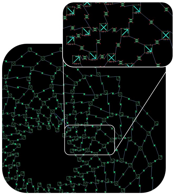 Software model of coiled fanned fingertip-like sensor.