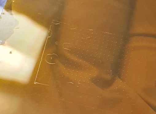 Nanowire array after transfer from wafer.
